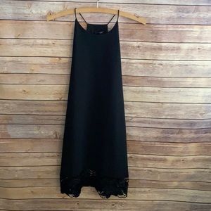 NWT Aqua Sleeveless Dress With Floral Crochet Hem